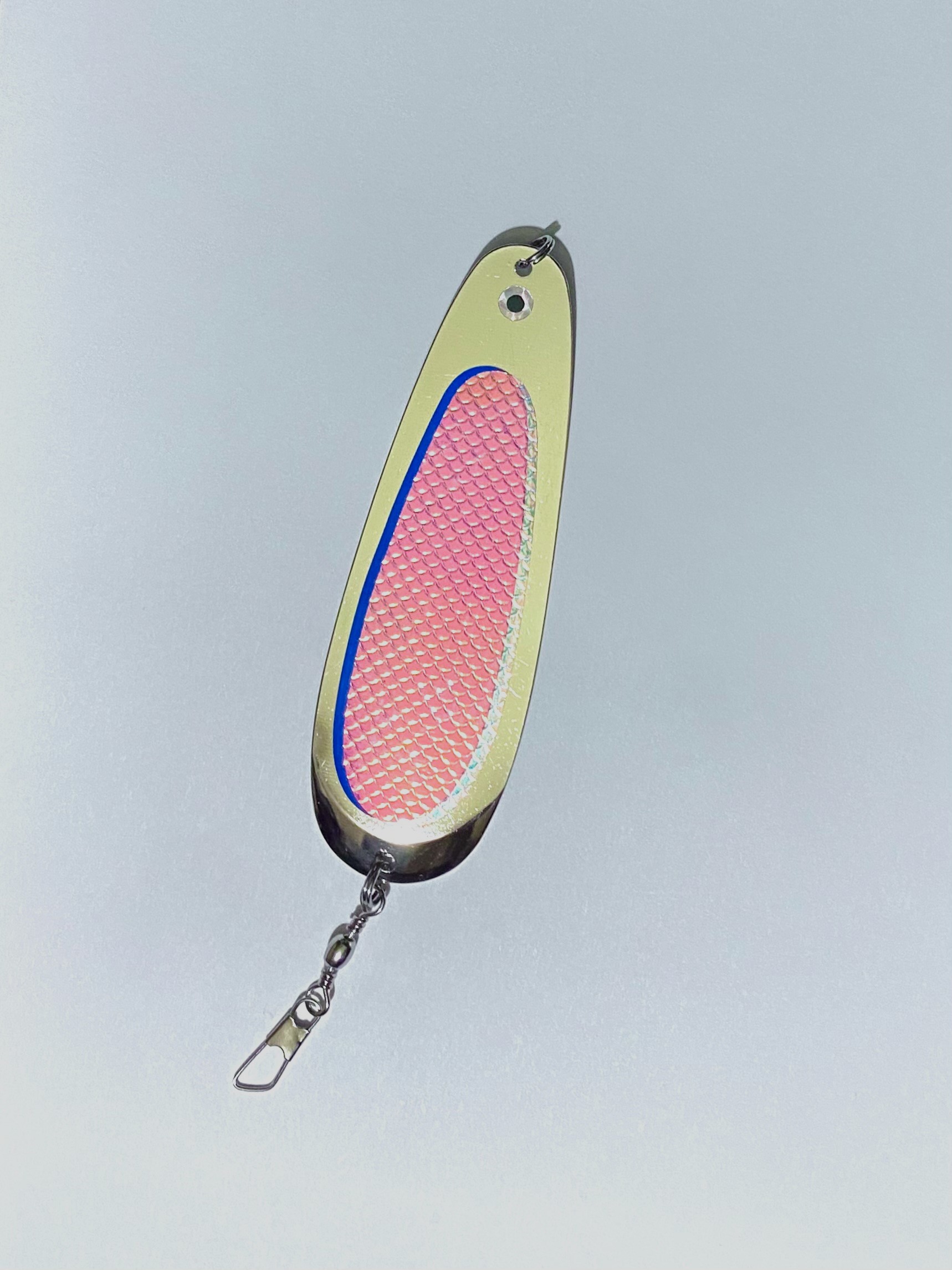 Kokanee Dodger: Uv "FLO BLUE" / Brass - MONTANA TACKLE